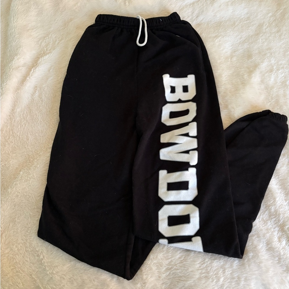 Champion Kids Black Joggers with Bold White Lettering